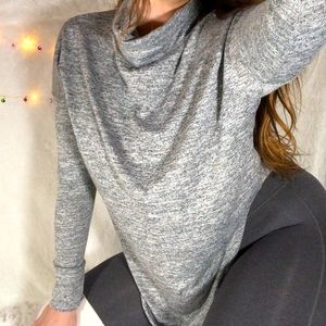 heather gray cowl neck sweater
